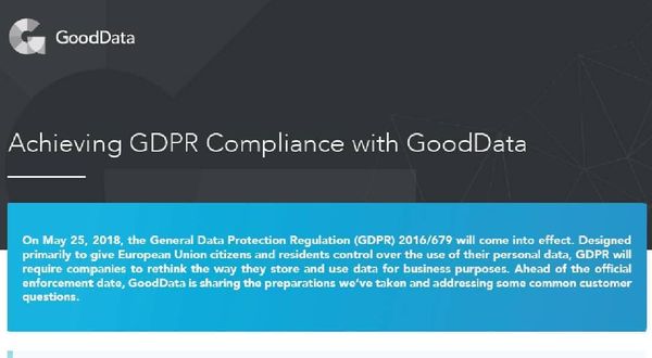 Achieving GDPR Compliance with GoodData