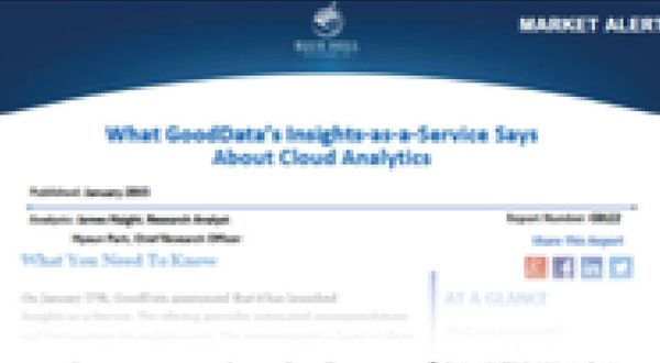 Blue Hill Research Report: What GoodData’s Insights-as-a-Service Says About Cloud Analytics